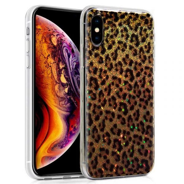 carcasa iphone xs max glitter leopardo 1