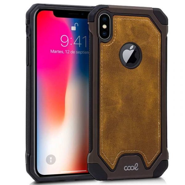 carcasa iphone xs max hard tela marron 1