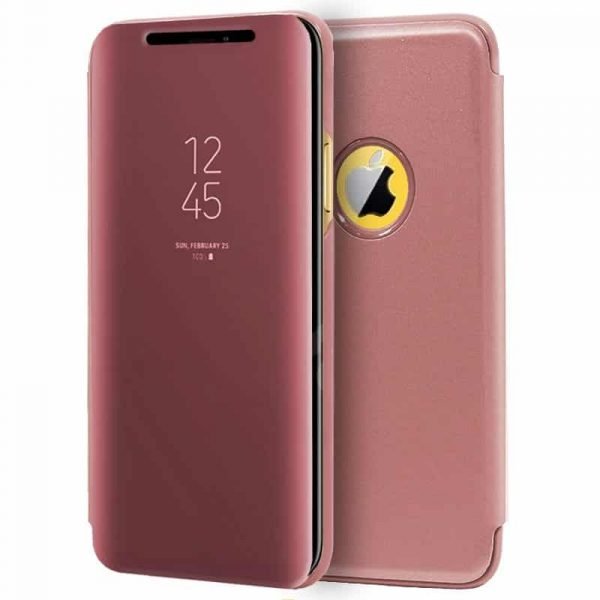 funda flip cover iphone xr clear view rosa 2