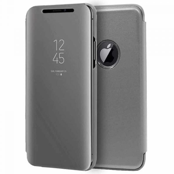 funda flip cover iphone xs max clear view plata 2