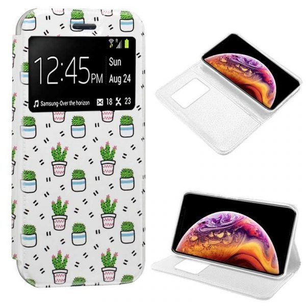 funda flip cover iphone xs max dibujos cactus