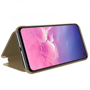 funda flip cover samsung g970 galaxy s10e clear view dorado 1