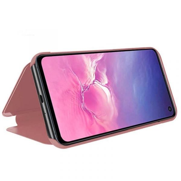 funda flip cover samsung g970 galaxy s10e clear view rosa 1