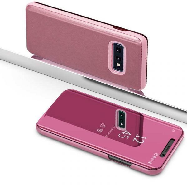 funda flip cover samsung g970 galaxy s10e clear view rosa