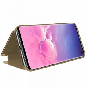 funda flip cover samsung g973 galaxy s10 clear view dorado2