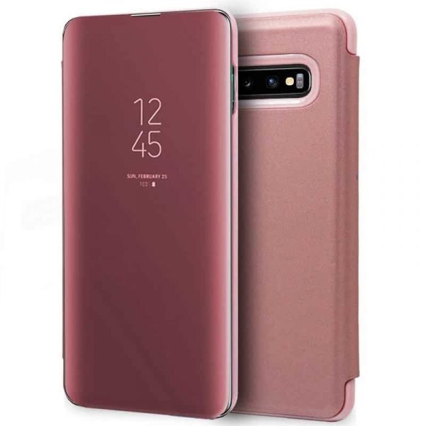 funda flip cover samsung g973 galaxy s10 clear view rosa 2