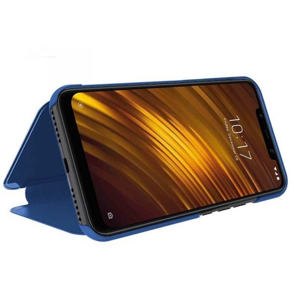 funda flip cover xiaomi pocophone f1 clear view azul 1