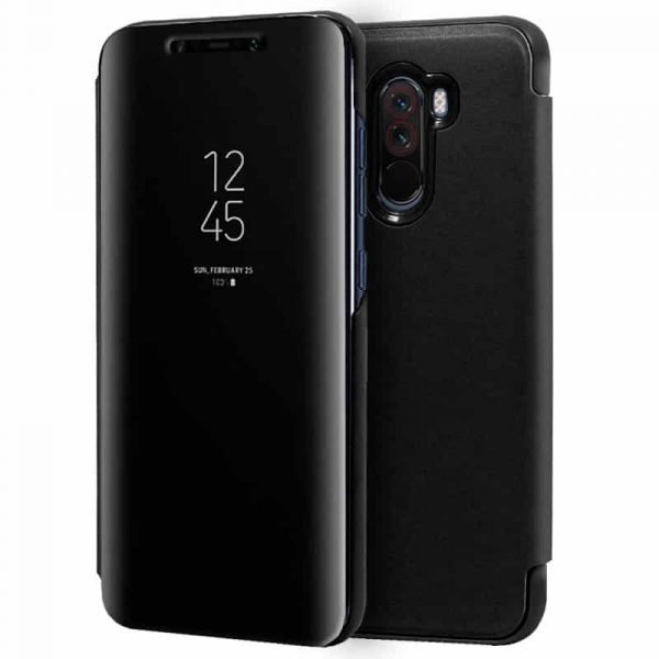 funda flip cover xiaomi pocophone f1 clear view negro 2