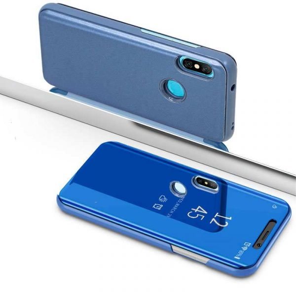 funda flip cover xiaomi redmi note 6 pro clear view azul