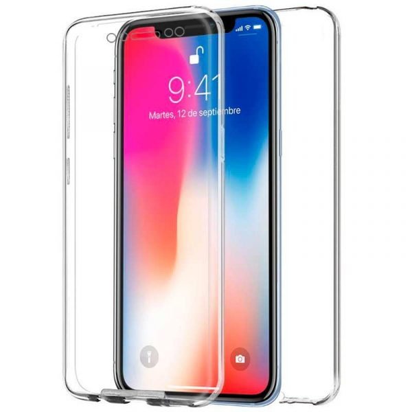 funda silicona 3d iphone x iphone xs transparente frontal trasera 1