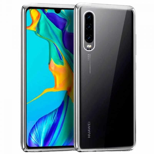 carcasa huawei p30 borde metalizado plata