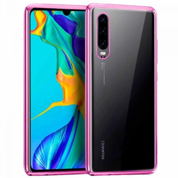 carcasa huawei p30 borde metalizado rosa