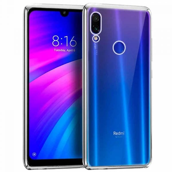 carcasa xiaomi redmi 7 borde metalizado plata