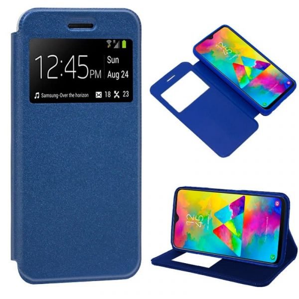 funda flip cover samsung m205 galaxy m20 liso azul