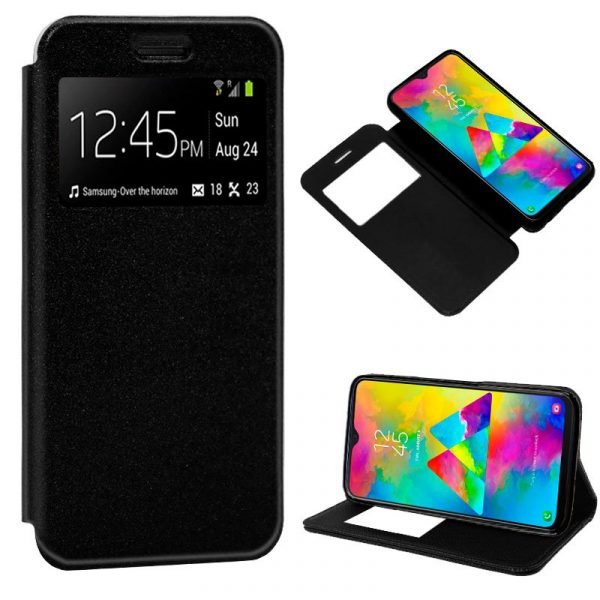 funda flip cover samsung m205 galaxy m20 liso negro