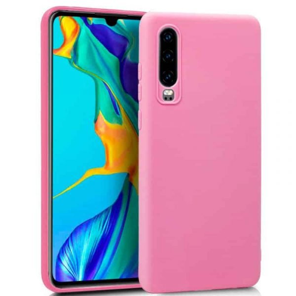 funda silicona huawei p30 rosa