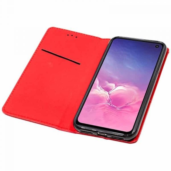 funda flip cover samsung g973 galaxy s10 liso rojo3