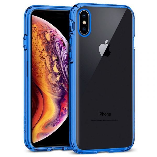 carcasa iphone xs max borde metalizado azul1