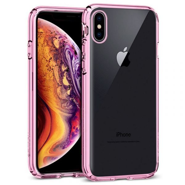 carcasa iphone xs max borde metalizado rosa1