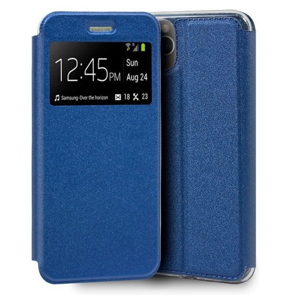 funda flip cover iphone 11 pro liso azul1