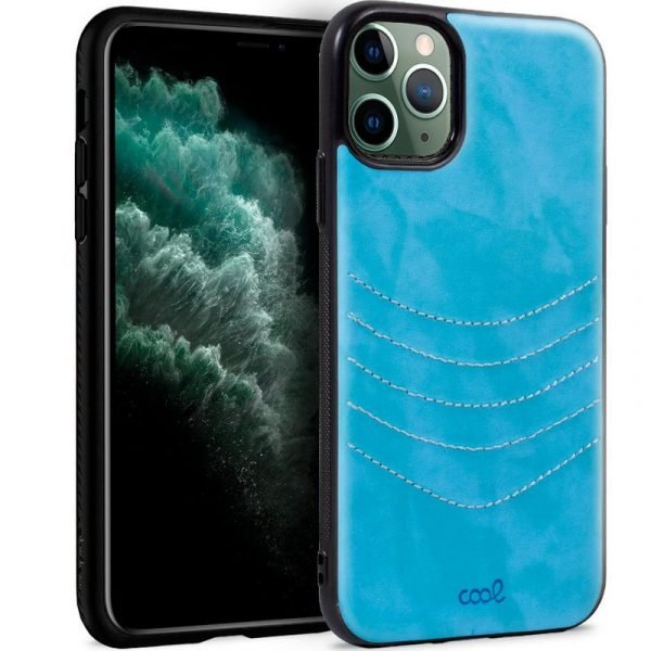 carcasa iphone 11 pro max leather bordado celeste1