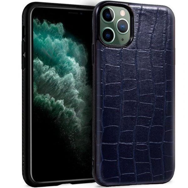 carcasa iphone 11 pro max leather crocodile marino1