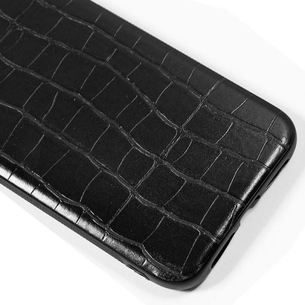 carcasa iphone 11 pro max leather crocodile negro2