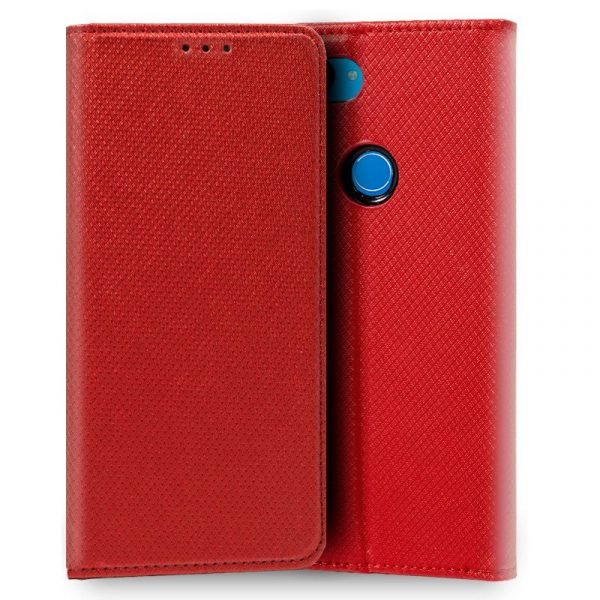 funda flip cover xiaomi mi 8 lite liso rojo1