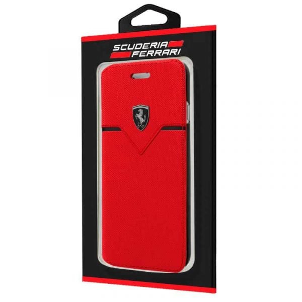 funda flip cover iphone 6 6s licencia ferrari rojo2