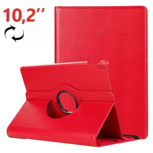 funda ipad 2019 102 pulg giratoria polipiel rojo1