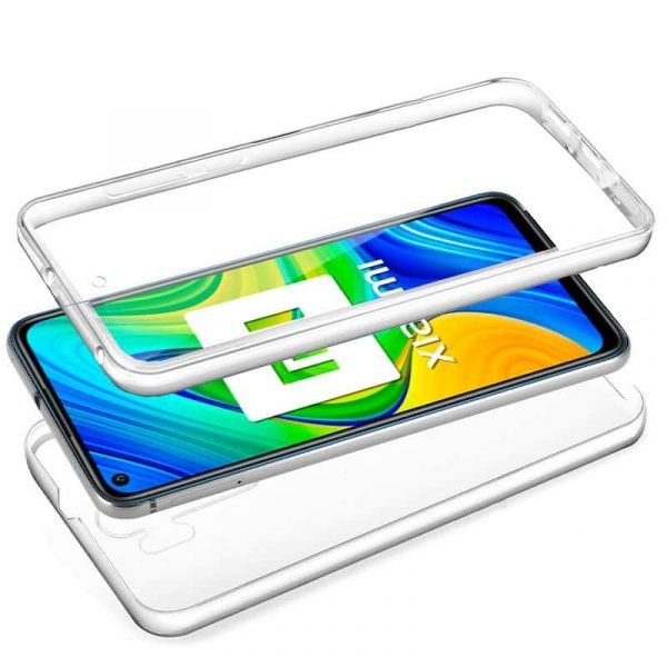 funda silicona 3d xiaomi redmi note 9 transparente frontal trasera 2