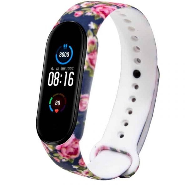 correa xiaomi mi band 5 estampado flores 1