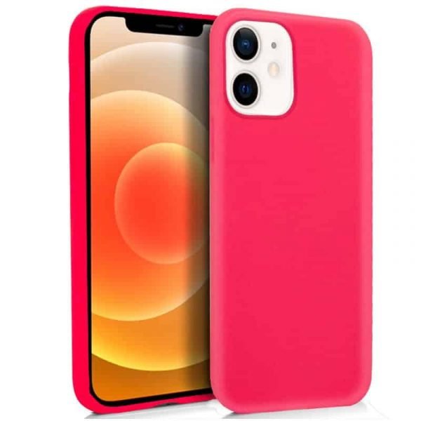 funda silicona iphone 12 mini rosa 1