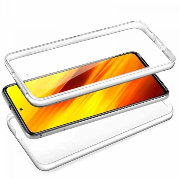 funda silicona 3d xiaomi pocophone x3 transparente frontal trasera 2