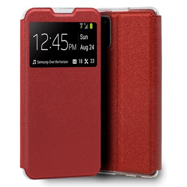 funda flip cover para samsung galaxy a02s liso rojo 1