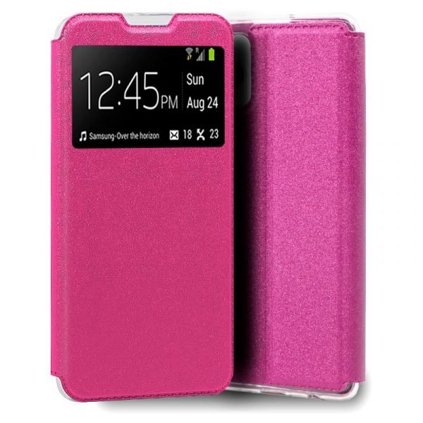 funda flip cover para iphone 13 pro liso rosa 1