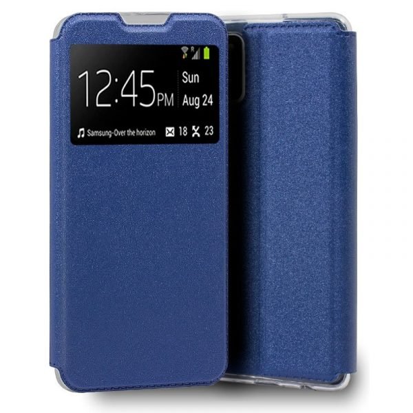 funda flip cover para samsung galaxy a03s liso azul 1