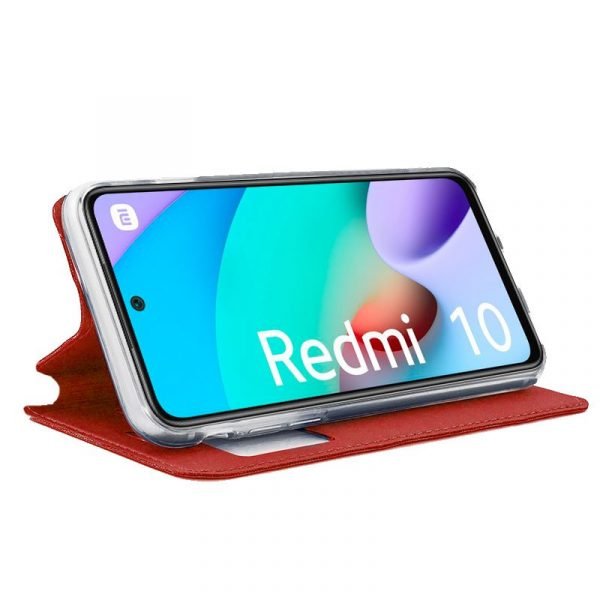 funda flip cover xiaomi redmi 10 liso rojo 2