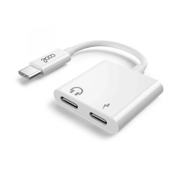 adaptador dual usb tipo c auriculares carga digital cool