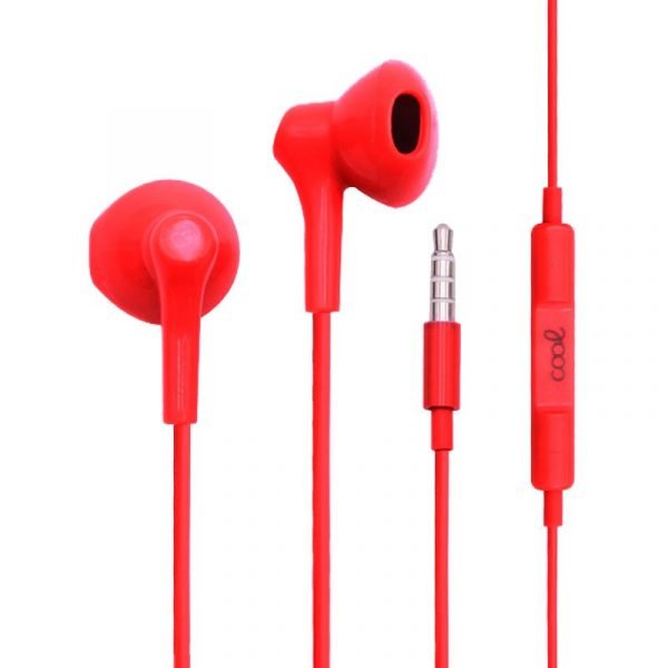 auriculares 35 mm cool bora stereo con micro rojo