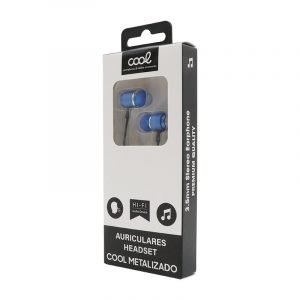 auriculares 35 mm cool metalizado stereo con micro azul 1