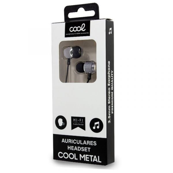 auriculares 35 mm cool metalizado stereo con micro plata 1