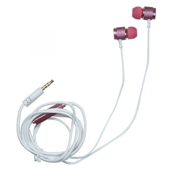auriculares 35 mm cool metalizado stereo con micro rosa 2