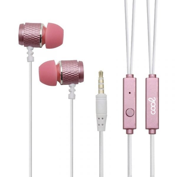 auriculares 35 mm cool metalizado stereo con micro rosa