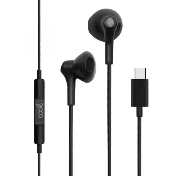 auriculares boton cool stereo tipo c con micro digital negro