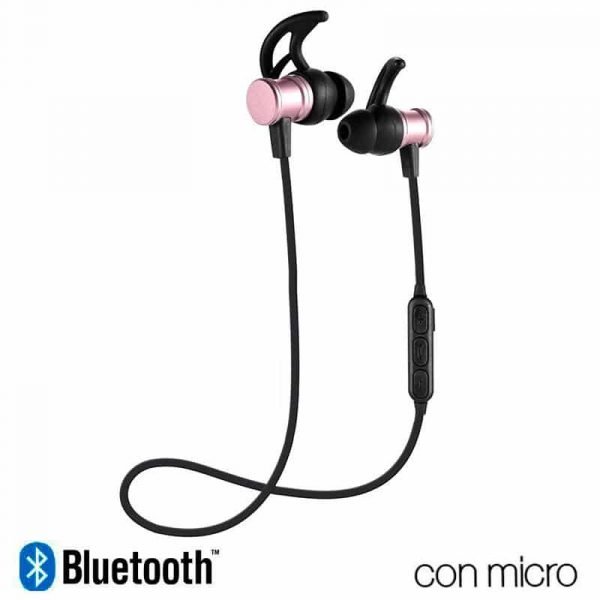 auriculares stereo bluetooth deportivos cool magnetic rosa