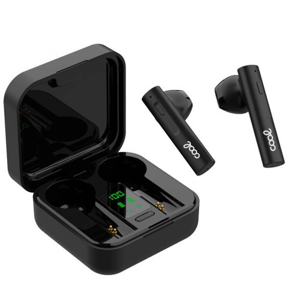 auriculares stereo bluetooth dual pod earbuds inalambricos tws cool solar negro