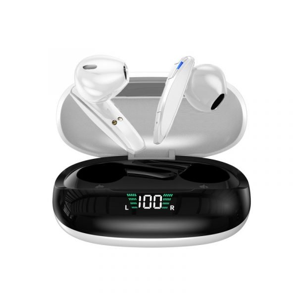 auriculares stereo bluetooth dual pod earbuds inalambricos tws lcd cool shadow blanco 2