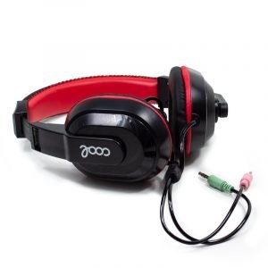 auriculares stereo oficina cool dublin con micro negro rojo 1
