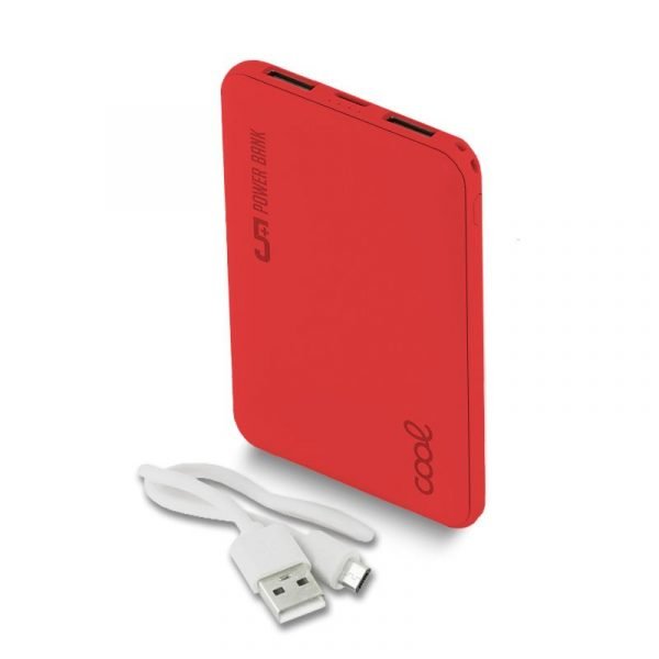 bateria externa power bank 5000 mah cool leather rojo